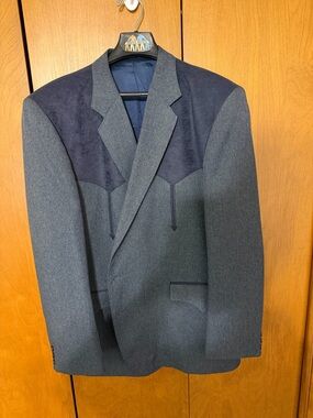 Circle S Men's Two-Tone Navy Western Blazer